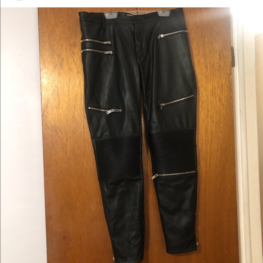 Leather moto pants from Zara